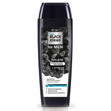 Black Clean for Men. Гель-душ с активным углем для мытья волос, тела и бороды, 400 мл.	